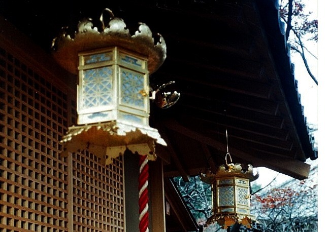 金銅製 六角吊灯篭
